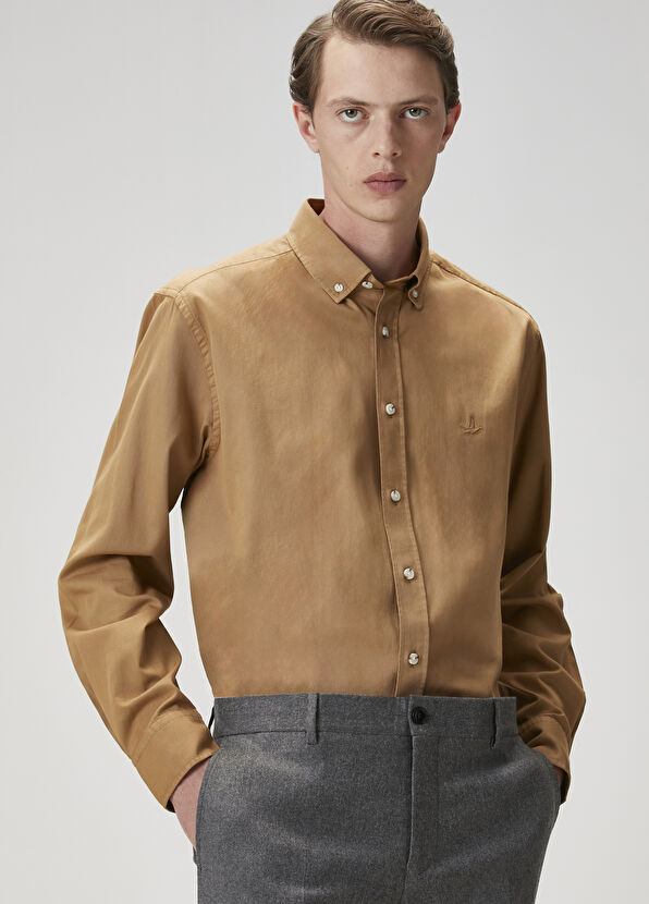 Beymen Club Comfort Fit Deve Tüyü Gabardin Doku Gömlek - 3