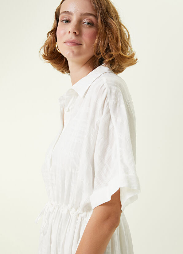 Beymen Club Kırık Beyaz Midi Gömlek Elbise - 2