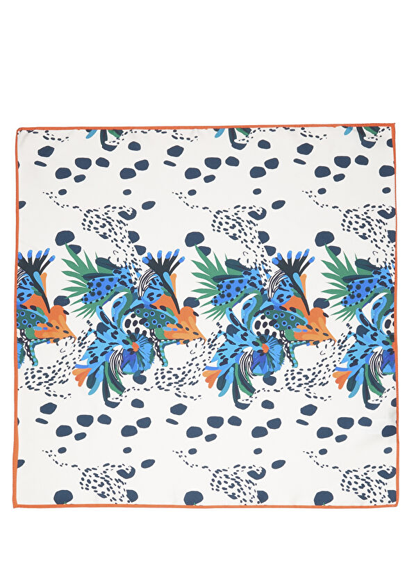 Beymen Club Çok Renkli Desenli 50x50 Kadın Saten Fular - 1