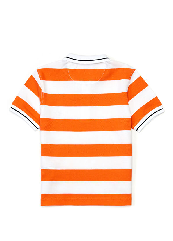Beymen Club Orange White Polo Neck T-Shirt - 2