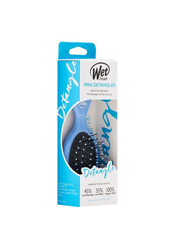 Wet Brush Mini Detangler Dolaşık Açıcı Açık Mavi Saç Fırçası  - 2