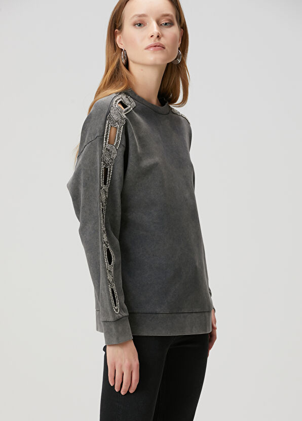 Beymen Club Antrasit Taş Detaylı Sweatshirt - 4