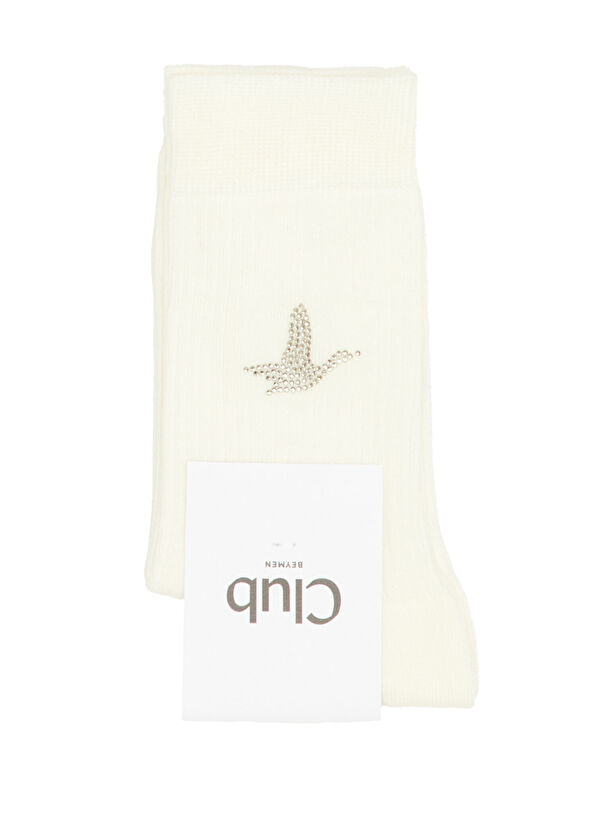 Beymen Club Women's Socks With Bone Goose Logo - 1