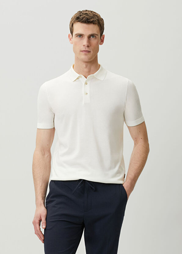 Boss White Silk Polo Knitwear - 1