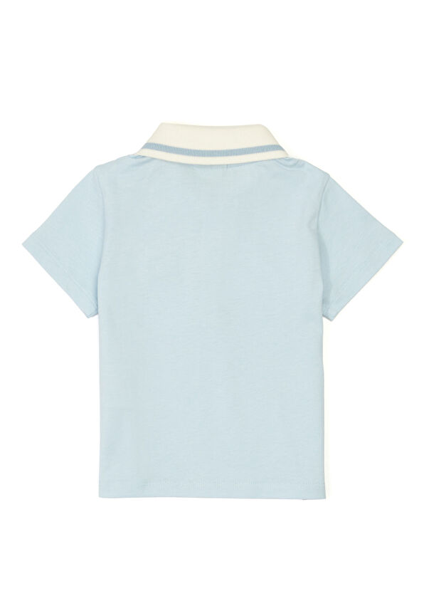 Fendi Light Blue Polo Neck Baby Boy T-Shirt - 2