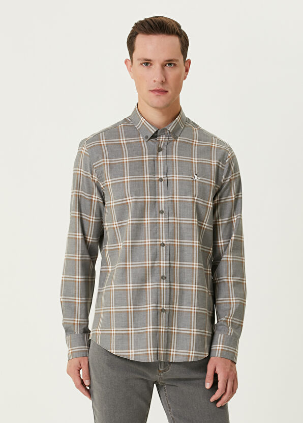 Beymen Club Comfort Fit Gri Ekose Gömlek - 1