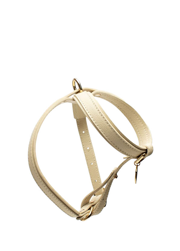 Zoe Pet Atelier Beige Leather Cross Dog Harness - 1