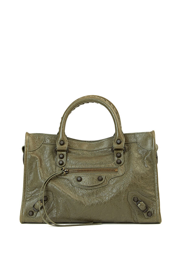 Balenciaga Le City Small Koyu Yeşil Kadın Deri Çanta - 1