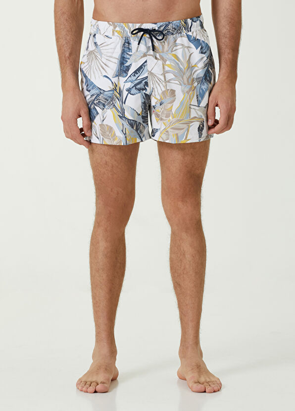 Beymen Club Lacivert Beyaz Palmiye Desenli Mayo - 2