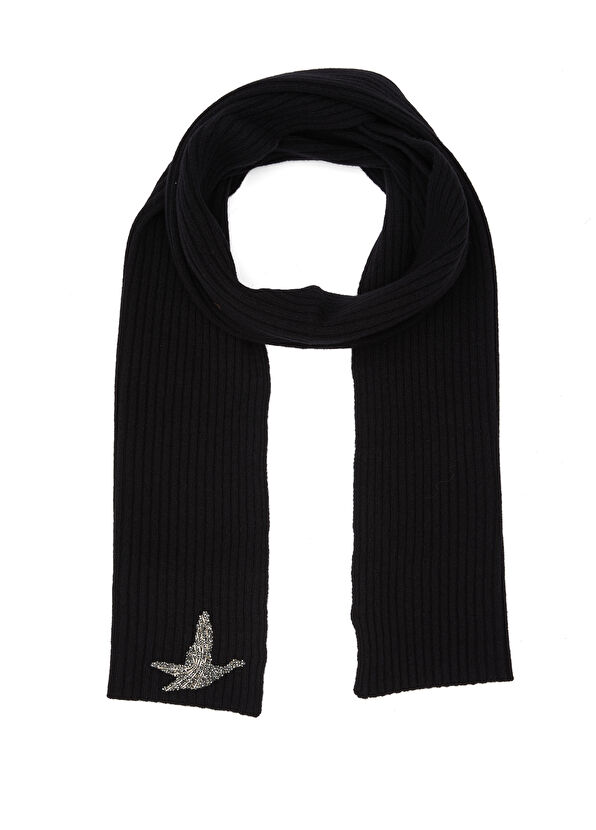 Beymen Club Black Rib Women's Wool Scarf - 1