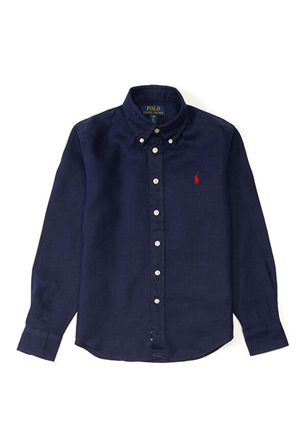 Polo Ralph Lauren Lacivert Çocuk Keten Gömlek - 1