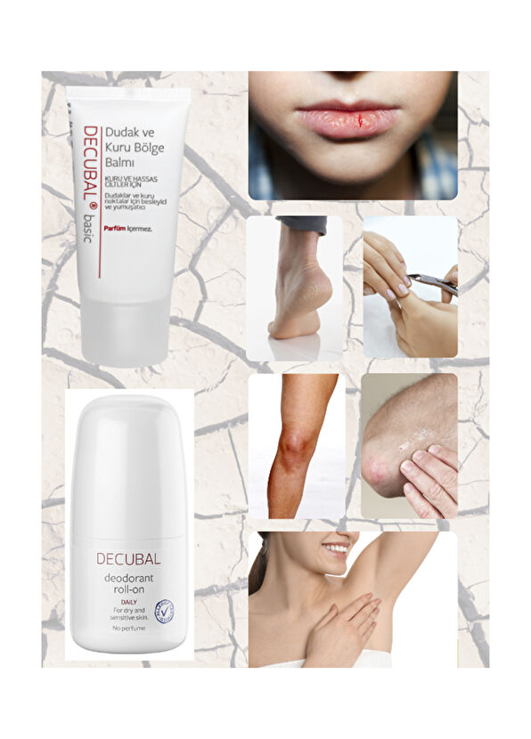 Decubal Basic Kuru ve Çok Kuru Ciltler İçin Onarıcı Krem ve Deodorant Bakım Seti - 2
