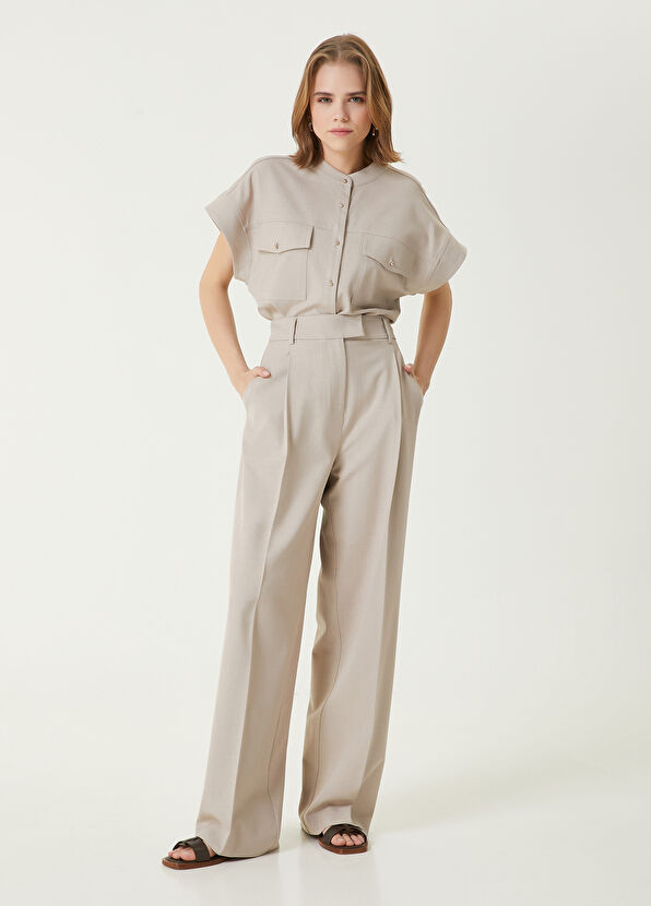 Beymen Club Beige Short Sleeve Shirt - 2