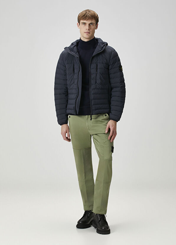 Stone Island Lacivert Kapüşonlu Puff Mont - 2