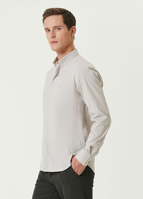 Beymen Club Slim Fit Bej Stretch Gömlek - 4