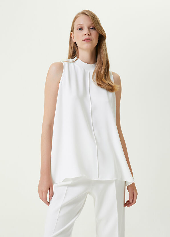 Beymen Club Beyaz Dik Yaka Bluz - 4