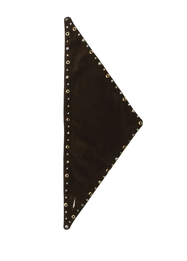 Beymen Club Brown Trolley Triangular Leather Scarf - 2