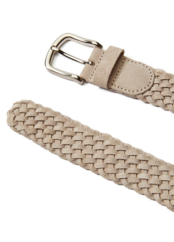 Beymen Club Beige Mens Suede Belt - 2