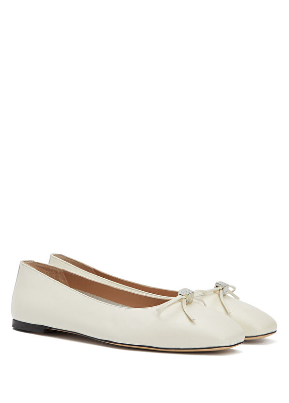 Beymen Club Ecru Goose Logo Cube Accessory Ballet Flats - 2