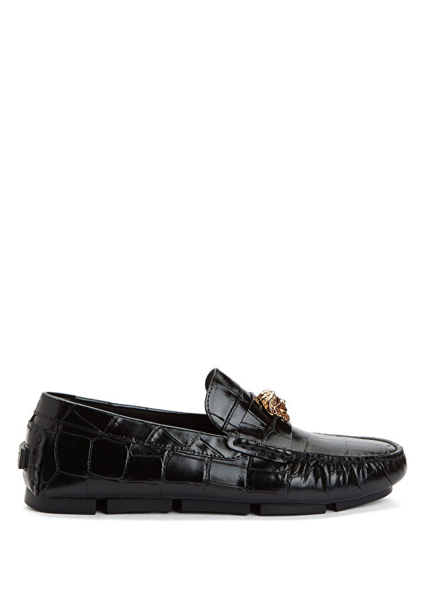 Versace Black Men's Leather Driver - 1
