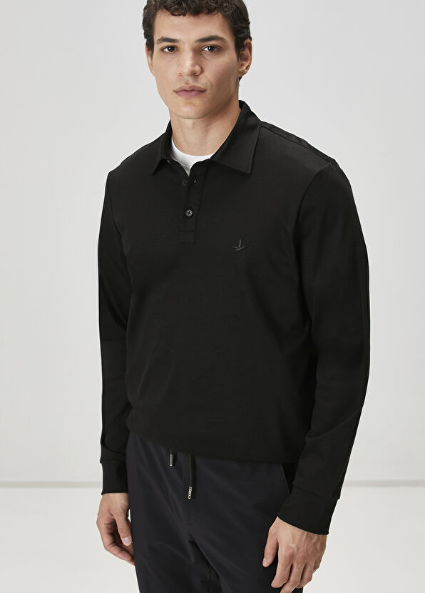 Beymen Club Comfort Fit Black Polo Neck Sweatshirt - 2