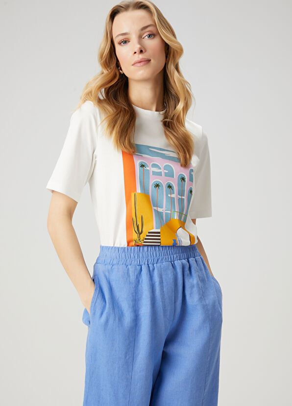 Beymen Club Beyaz Baskılı T-shirt - 1