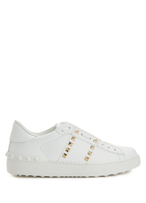Rockstud Untitled Beyaz Kadın Deri Sneaker - Görsel 3