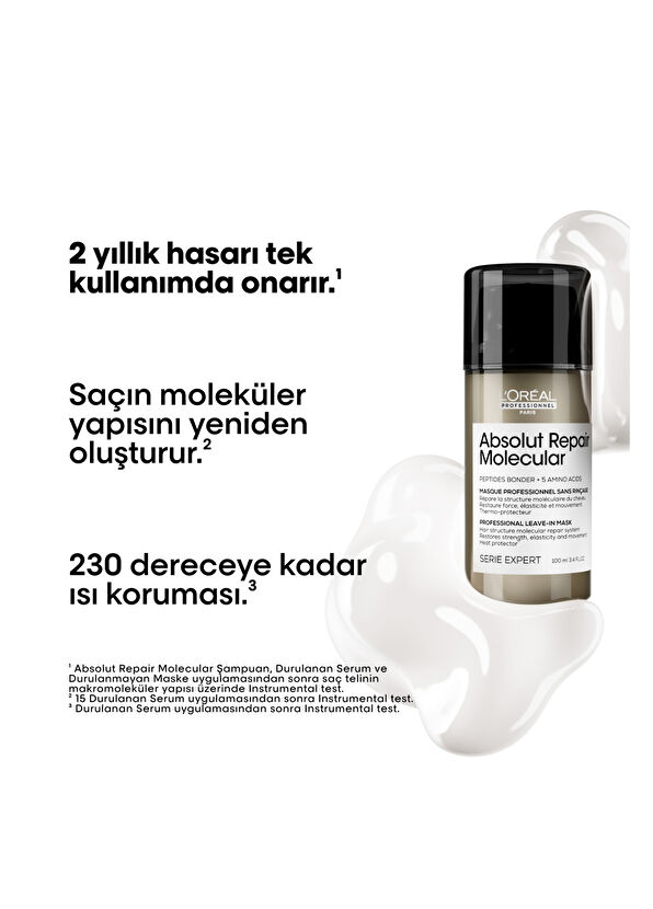 Loreal Professionnel Serie Expert Absolut Repair Molecular Tüm Yıpranmış Saçlar İçin Durulanmayan Maske 100 ml - 3