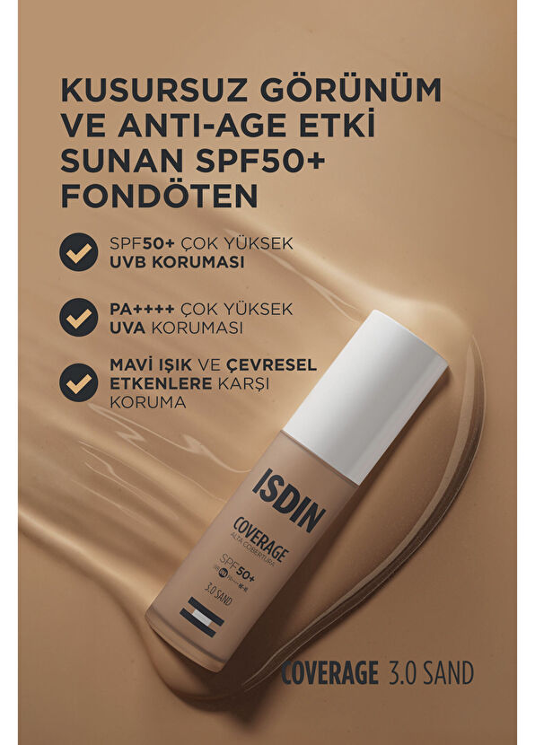 Isdin Coverage SPF50+ Yüksek Korumalı Yaşlanma Karşıtı Fondöten 30 gr  - 3