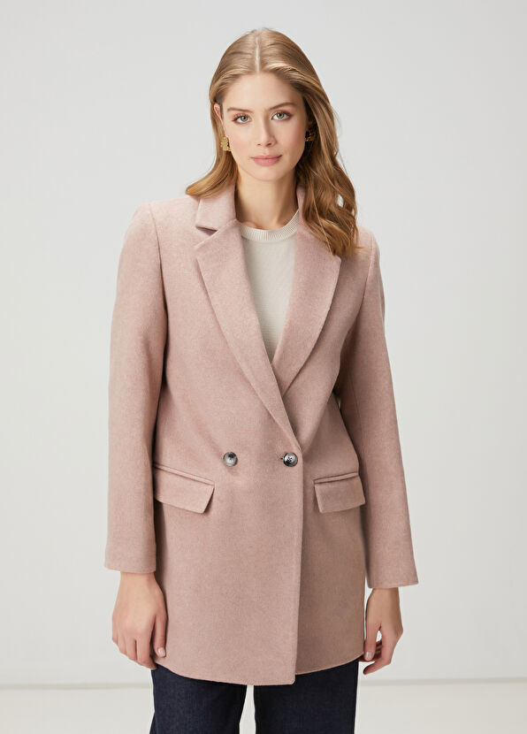 Beymen Club Dried Rose Double-Breasted Coat - 1