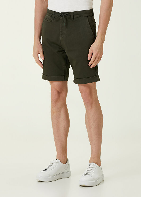 Beymen Club Koyu Haki Beli Bağcıklı Örme Şort - 2