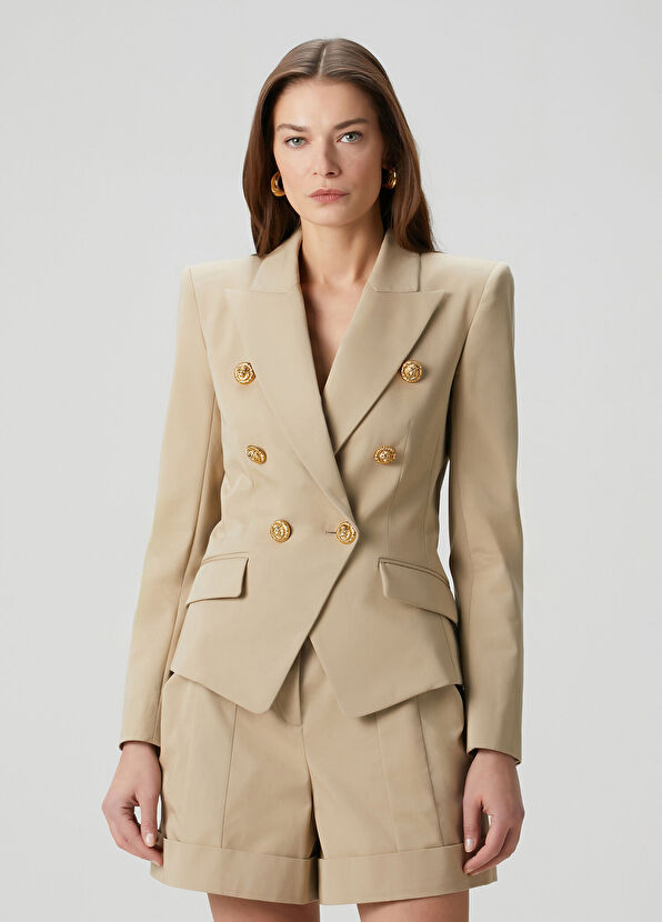 Balmain Bej Kruvaze Ceket - 1