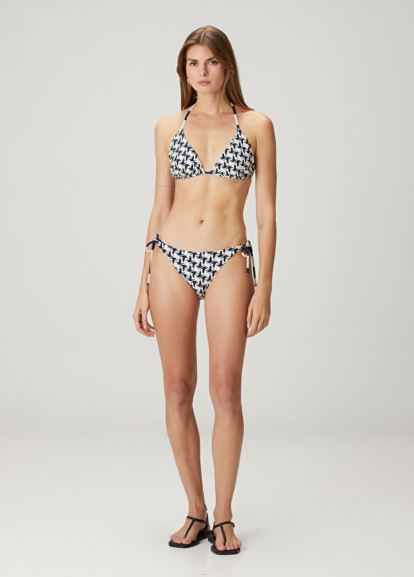 Beymen Club Navy blue white reversible bikini top - 4