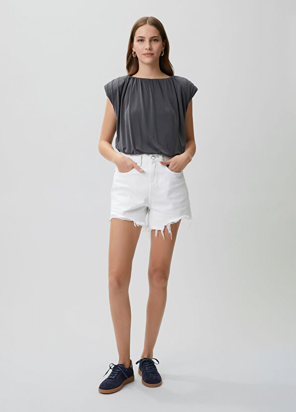 Beymen Club Antrasit Pileli Dökümlü T-shirt - 3