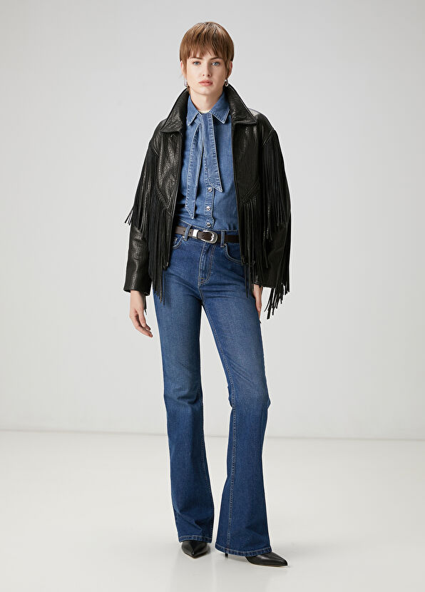Beymen Club Mavi Taşlı Slouchy Jean Pantolon - 3