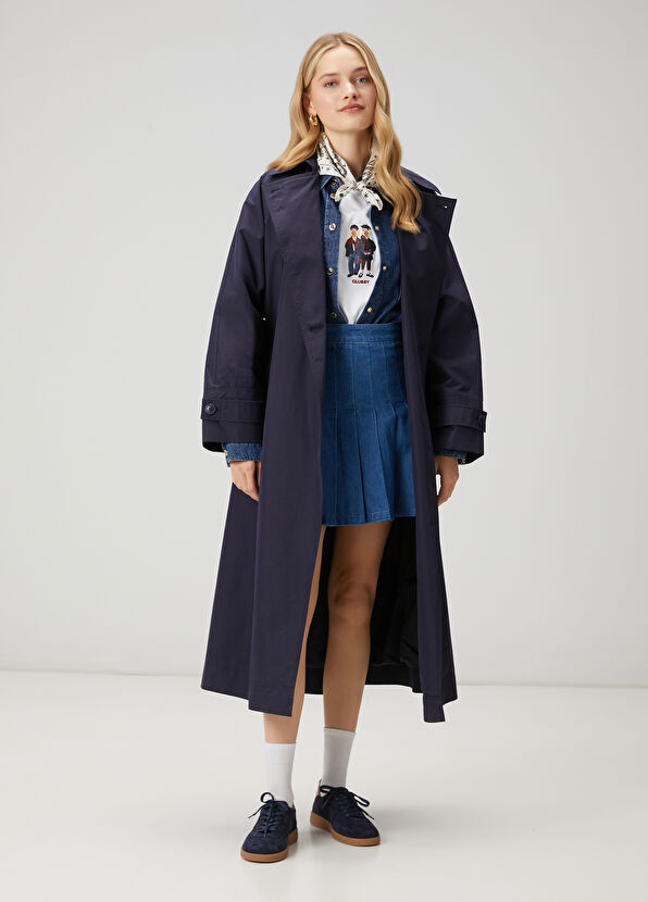 Beymen Club Papertouch Oversized Lacivert Pardösü - 2