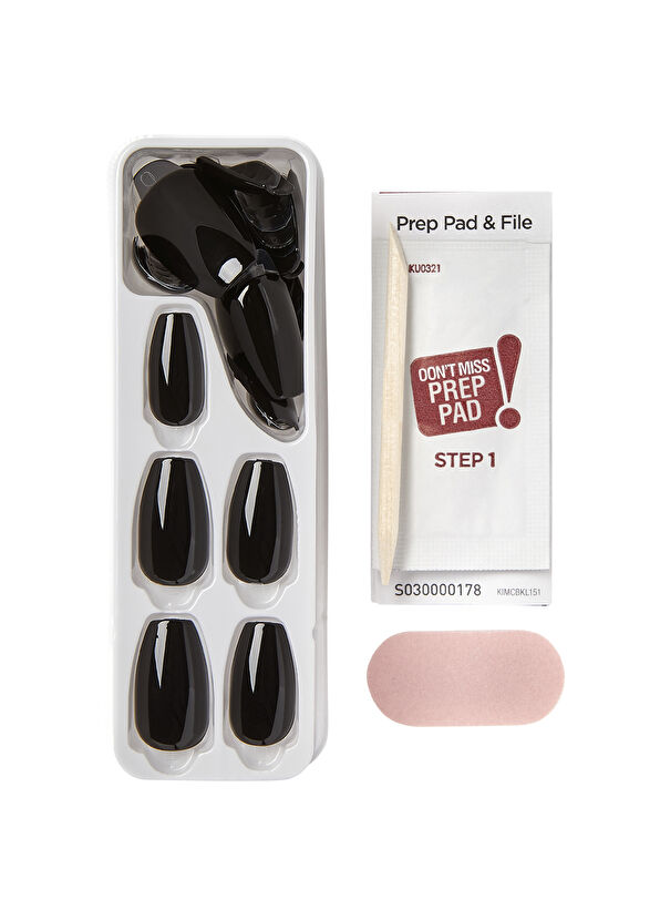 Impress Color Siyah Kendinden Yapışkanlı Uzun Takma Tırnak  - 4