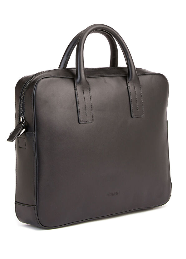 Siyah Erkek Deri Laptop Çantası - Görsel 4
