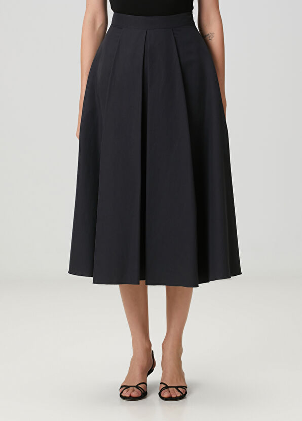 Beymen Club Koyu Lacivert Midi Etek - 2