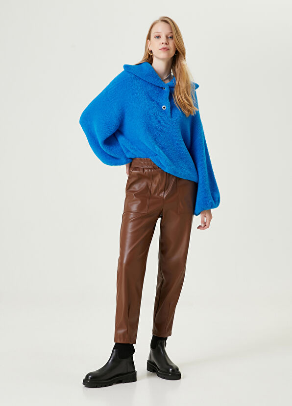 Beymen Club Brown Faux Leather Trousers - 1