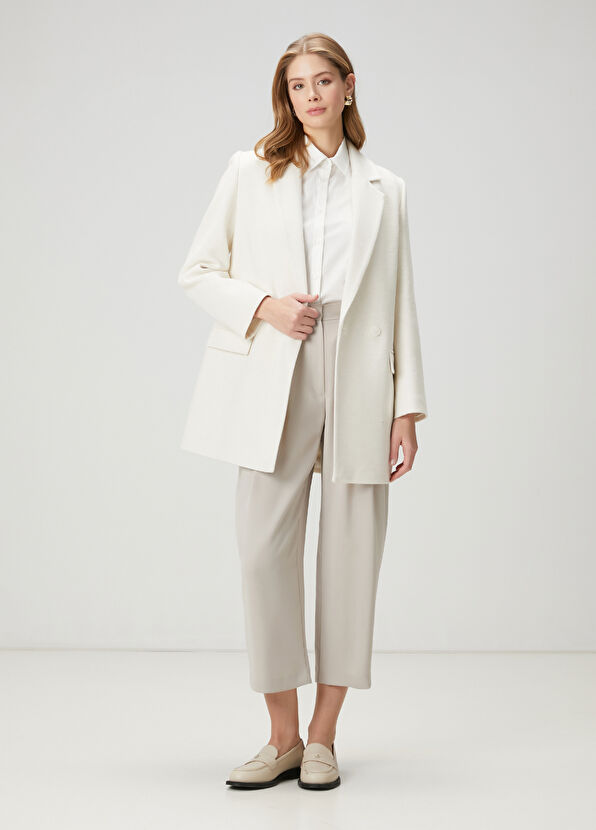 Beymen Club Ecru Double-Breasted Coat - 2