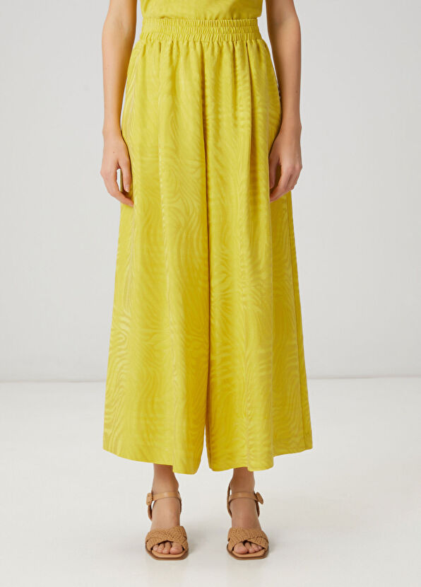 Beymen Club Neon Sarı İpek Görünümlü Jakarlı Pantolon - 2