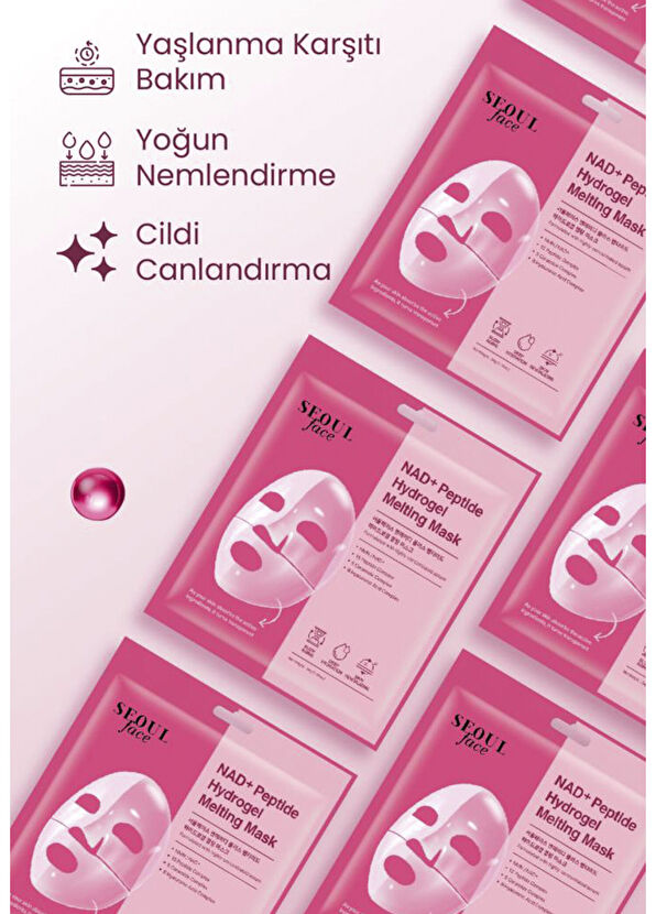 Dermal Seoul Face NAD+ Peptid Hidrojel Canlandırıcı Nemlendirici Eriyen Yüz Maskesi 34 gr - 4
