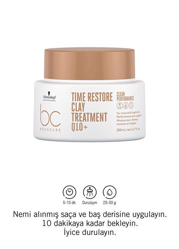 Bonacure Q10+ Time Restore Olgun ve Kırılgan Saçlar İçin Kil Saç Bakım Maskesi 200 ml  - 4