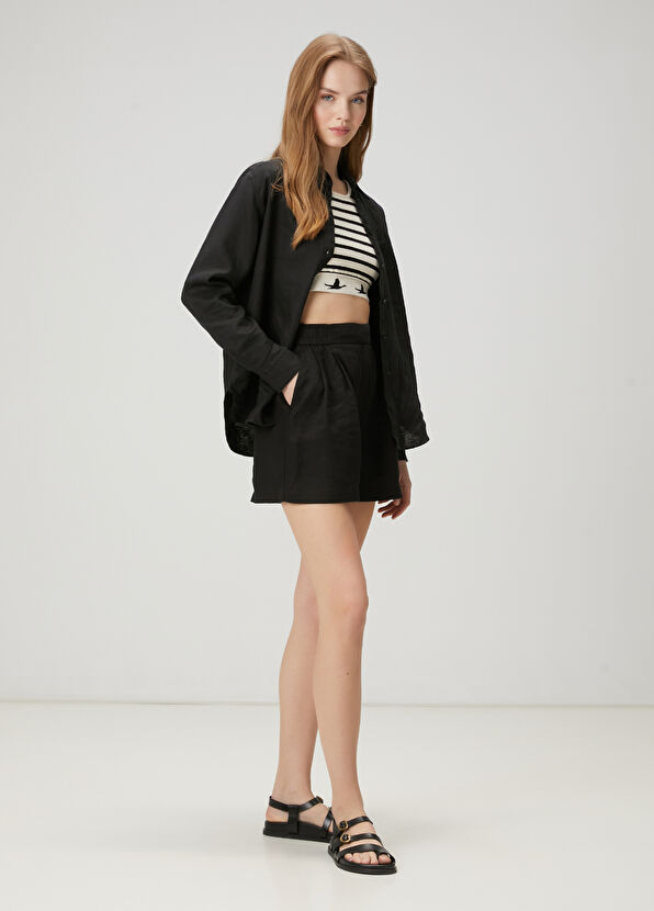 Beymen Club Siyah Keten Şort - 2