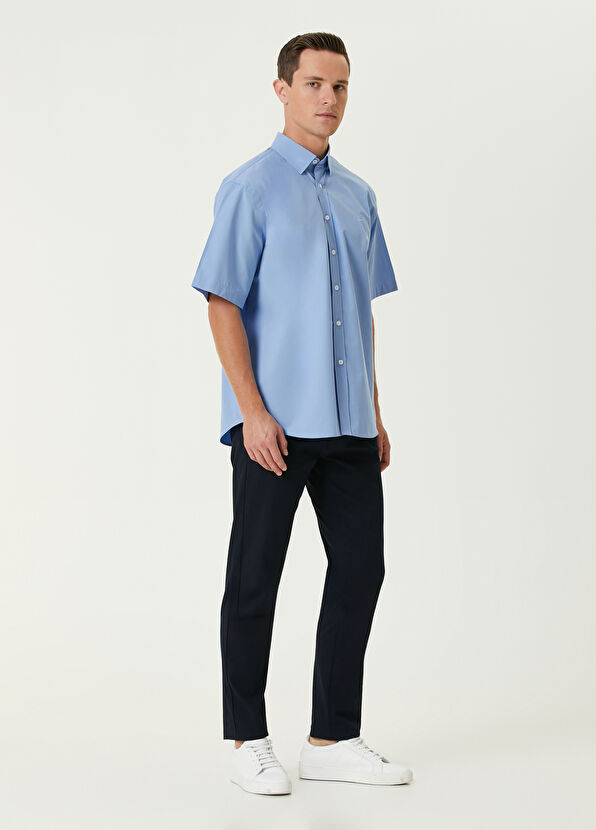 Beymen Club Koyu Mavi Kısa Kollu Poplin Gömlek - 3