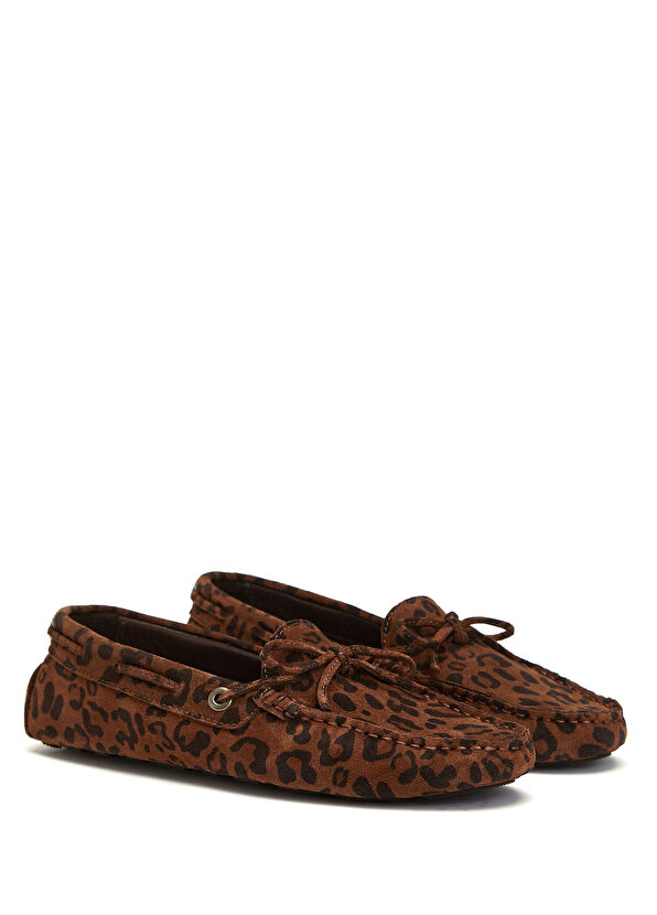 Beymen Club Leopar Print Lace-Up Women's Suede Driver - 2