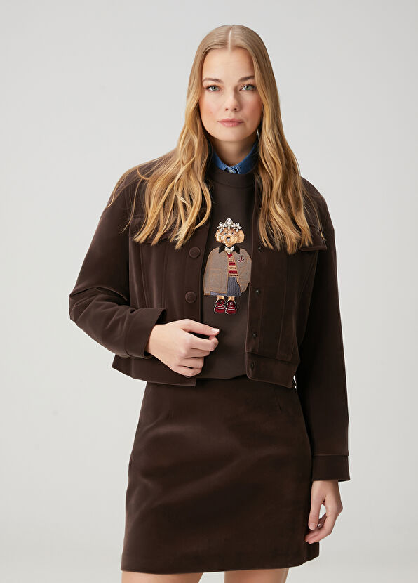 Beymen Club Brown Velvet Trucker Jacket - 1