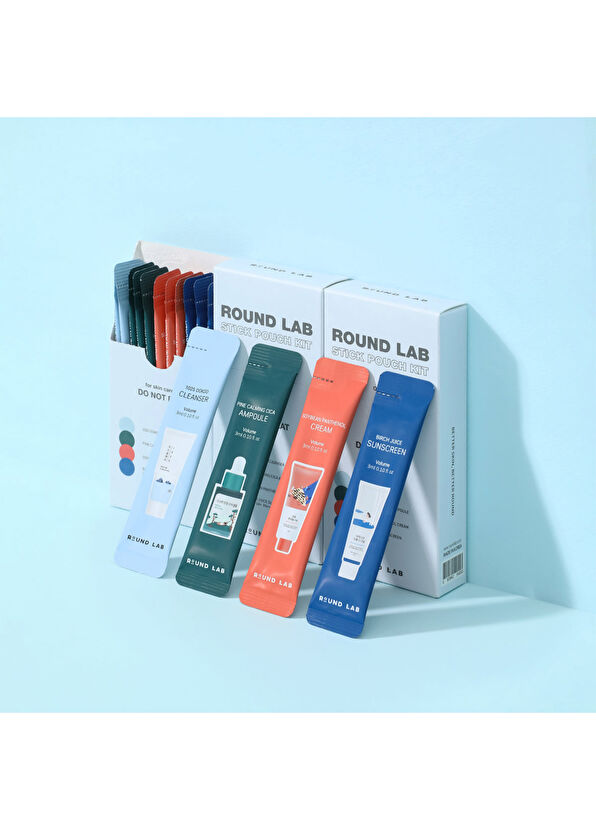 Round Lab Stick Pouch Kit 4 Adımlı Besleyici ve Arındırıcı Deneme Cilt Bakım Seti - 2