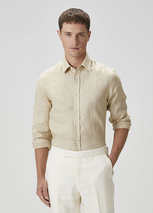 Ralph Lauren Purple Label Bej Keten Gömlek - 1